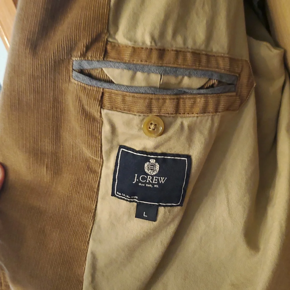J‎ Crew Camel Brown Corduroy Blazer 2 Button Sports Coat Size Large